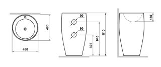 Раковина напольная Laguraty 0001 K 48x81см белый